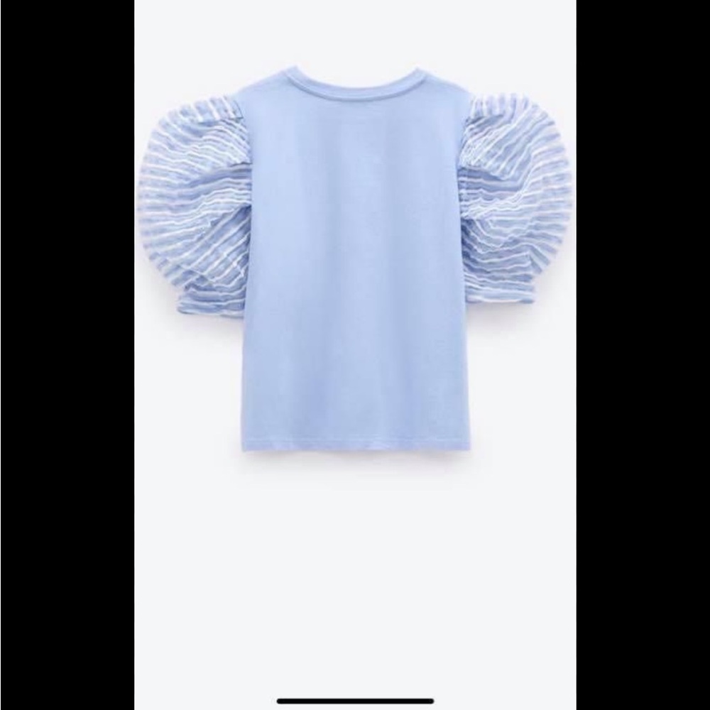 Blue Puff Sleeve Top